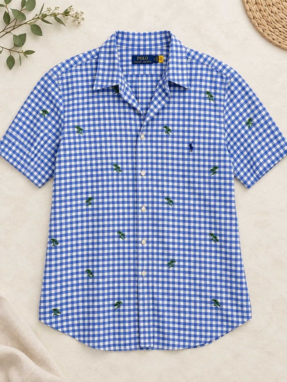 Polo Ralph Lauren Button-Up Shirt Blue Gingham Cotton 2XLT